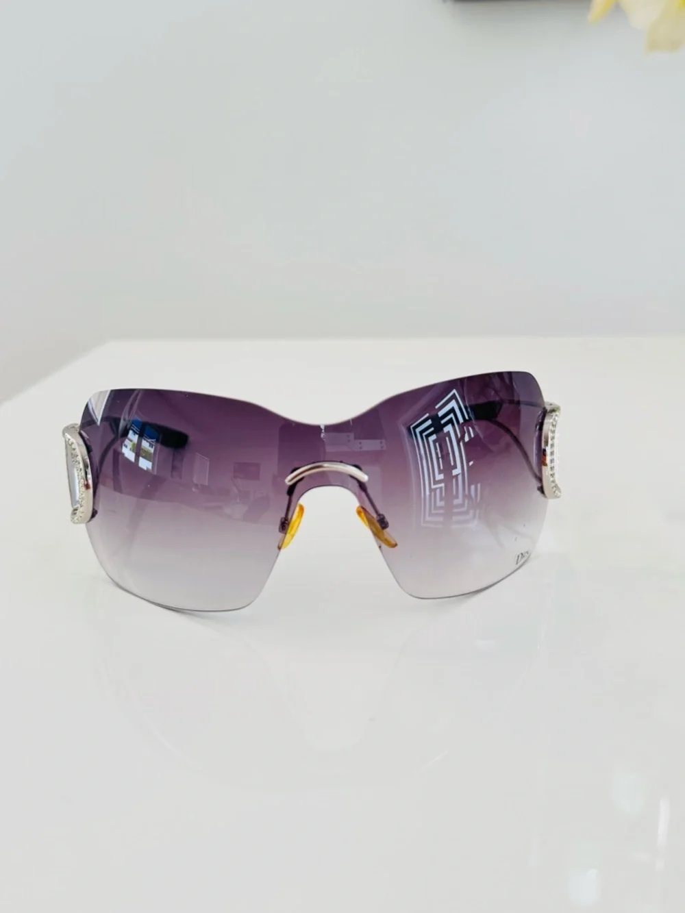 RARE 🦋 Authentic DIOR rimless Diorly 1 Swarovski sunglasses
